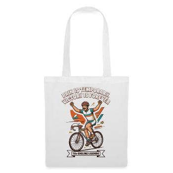 70s Vintage Cycling Poster Pain Is Temporary - Tote Bag - white - Front