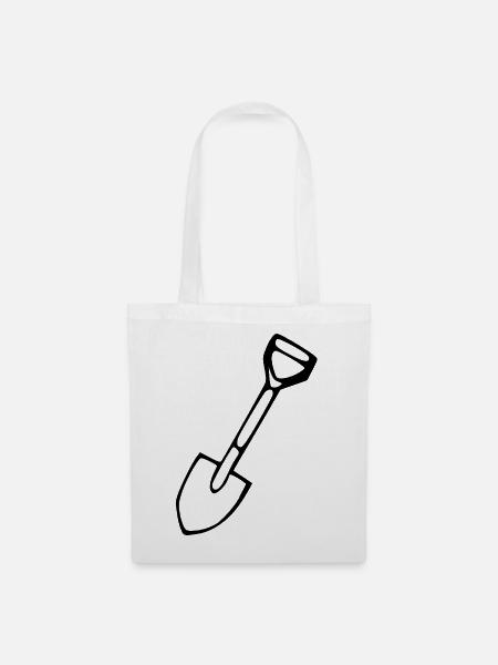 Spaten Garten Geschenk Gärtner - Stoffbeutel - Weiß
