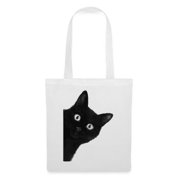 Googly-eyed black cat - Tote Bag - white - Front