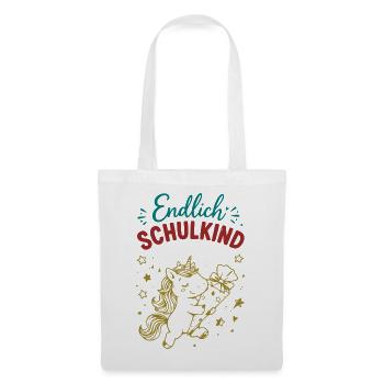 Endlich Schulkind - Stoffbeutel - Weiß - Vorne