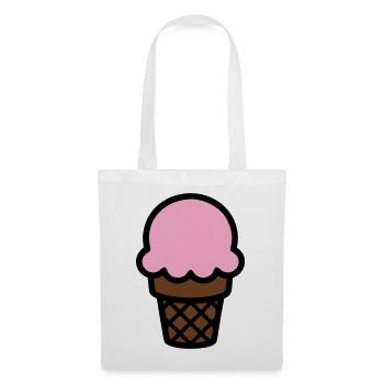 Eiscreme Waffel Icon - Stoffbeutel - Weiß - Vorne