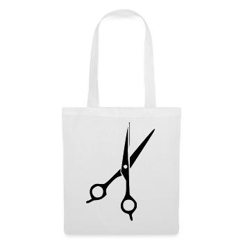 Haarschere Frisör Geschenk  - Stoffbeutel - Weiß - Vorne