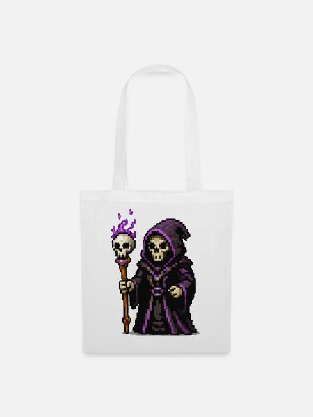 Pixel Grim Reaper Nebelstab - Stoffbeutel - Weiß