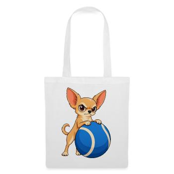 Chihuahua-Riesen-Tennisball - Stoffbeutel - Weiß - Vorne