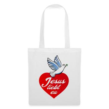 Jesus liebt eu - Stoffbeutel - Weiß - Vorne