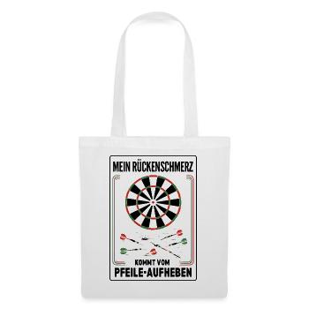 Mein Rückenschmerz kommt vom Pfeile aufheben Darts - Stoffbeutel - Weiß - Vorne
