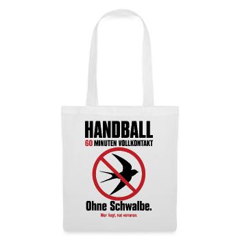 Handball Shirt – 60 Minuten Vollkontakt - Stoffbeutel - Weiß - Vorne