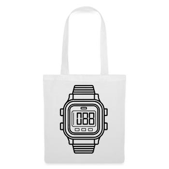 Digitale Armbanduhr - Stoffbeutel - Weiß - Vorne