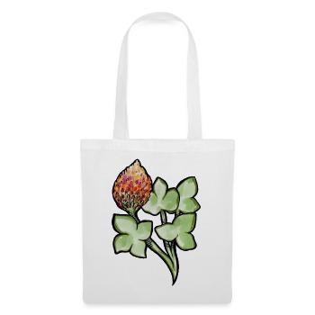 Aquarell Protea mit Kleeblättern - Stoffbeutel - Weiß - Vorne
