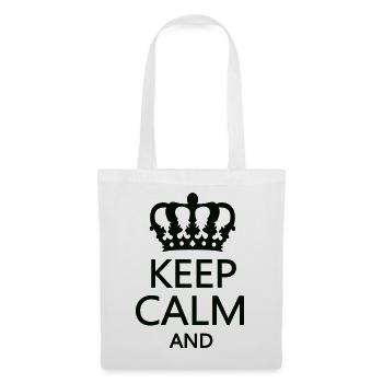 Königskrone Keep Calm Motiv - Stoffbeutel - Weiß - Vorne