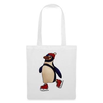 Schlittschuhpinguin - Stoffbeutel - Weiß - Vorne
