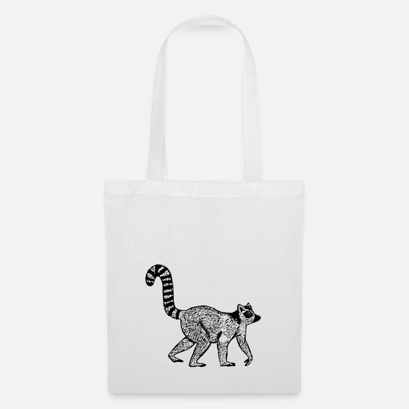 Katta Affe Halbaffe Lemur Kattas Lemuren Halbaffen - Stoffbeutel - Weiß