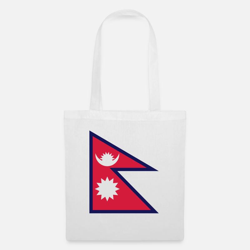 nepal flag - Stoffbeutel - Weiß