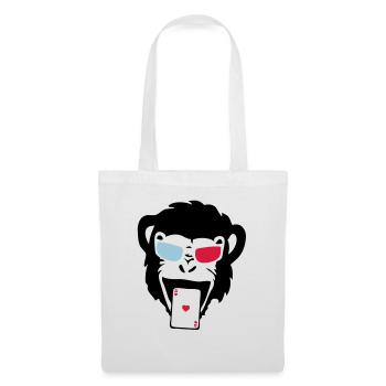 singe gorille poker carte as - Sac en tissu - blanc - Devant