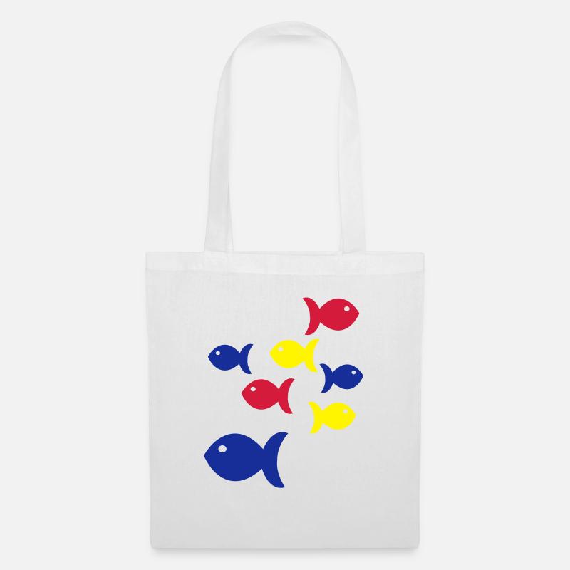 fische - Stoffbeutel - Weiß