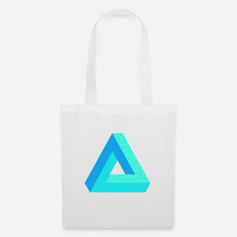 Memphis design geometry gift idea nerd triangle - Tote Bag - white