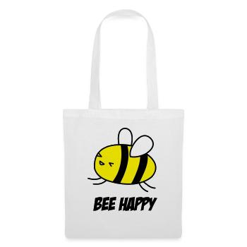 bee happy - Stoffbeutel - Weiß - Vorne