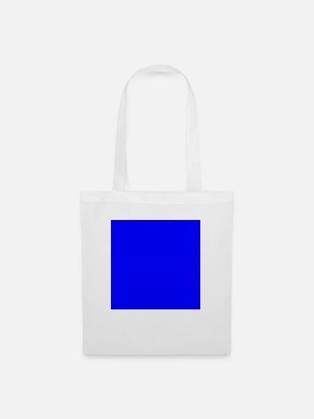 Quadrat blau - Stoffbeutel - Weiß