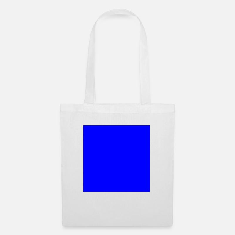 Quadrat blau - Stoffbeutel - Weiß