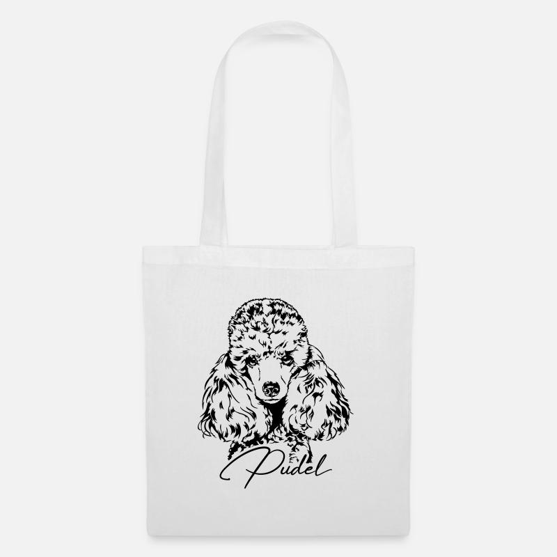 PUDEL Kleinpudel Zwergpudel Hundeportrait Wilsigns - Stoffbeutel - Weiß