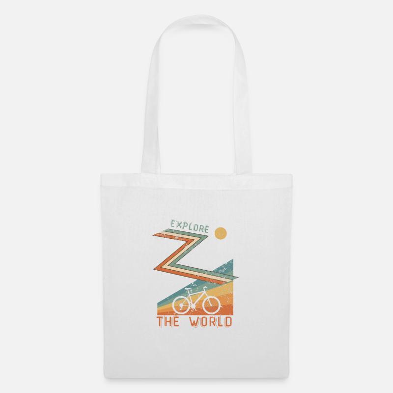 Gift for cyclist EXPLORE THE WORLD - Tote Bag - white
