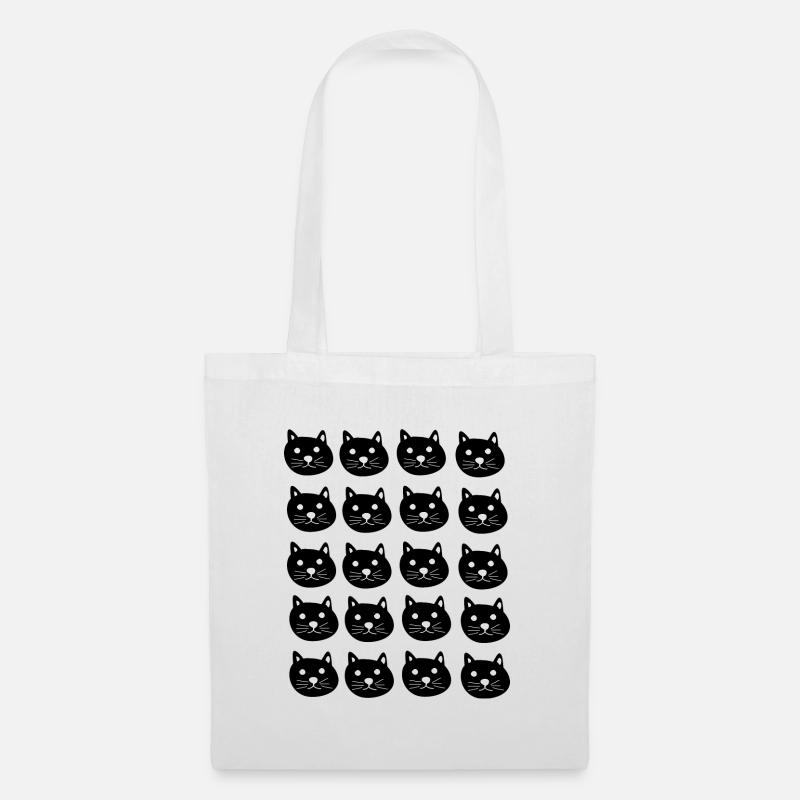 Cat head pattern Kitty cat Cat Meow - Tote Bag - white