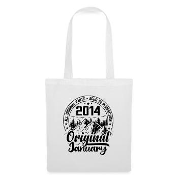 2014 janvier Original 10 Ans cadeau Anniversaire - Sac en tissu - blanc - Devant