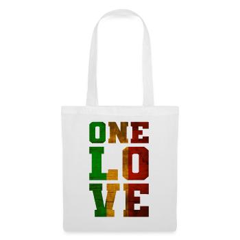 ONE LOVE Reggae Musik - Stoffbeutel - Weiß - Vorne