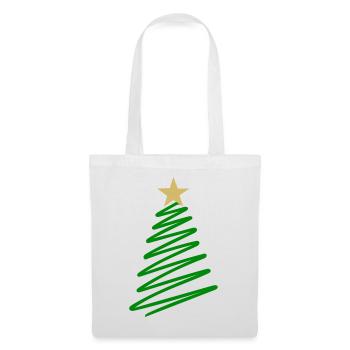 Sapin de Noël Sapin de Noël - Sac en tissu - blanc - Devant