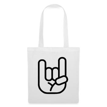 Rock Punk Metal Hand Symbol - Stoffbeutel - Weiß - Vorne