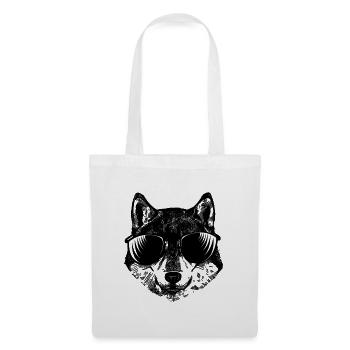 Shiba Inu Cool Dog avec lunettes de soleil - Sac en tissu - blanc - Devant