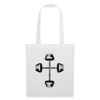 Dumbbell Cross Fitness Gym Weight Training - Tote Bag - white - Front