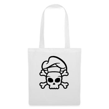 Koch Totenkopf Kochmütze Kochen - Stoffbeutel - Weiß - Vorne