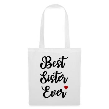 Meilleure sœur de tous les temps Cœur Chère sœur - Sac en tissu - blanc - Devant