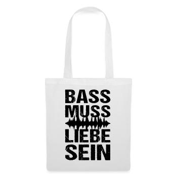 Bass Muss Liebe Sein Techno Musik - Stoffbeutel - Weiß - Vorne