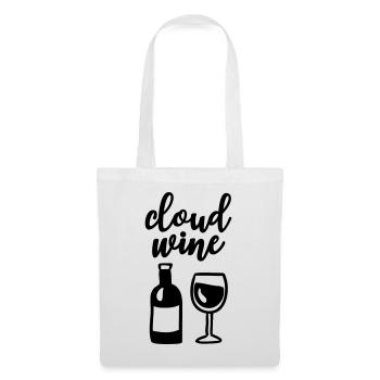 Cloud Vin Verre de vin Bouteille de vin Amateurs de vin - Sac en tissu - blanc - Devant