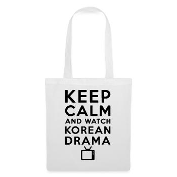 Restez calme et regardez le drame coréen K-Drama - Sac en tissu - blanc - Devant