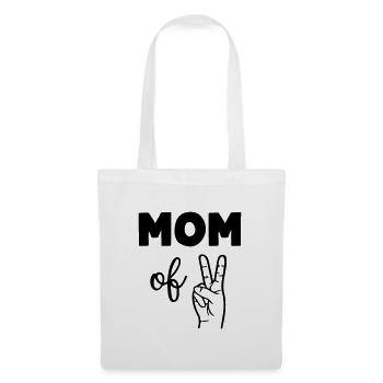 Maman de deux enfants - Sac en tissu - blanc - Devant