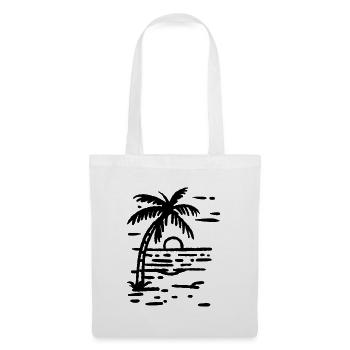 Beach palm tree at sunset - Tote Bag - white - Front