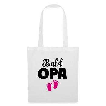 Bald Opa Mädchen Baby Großvater - Stoffbeutel - Weiß - Vorne