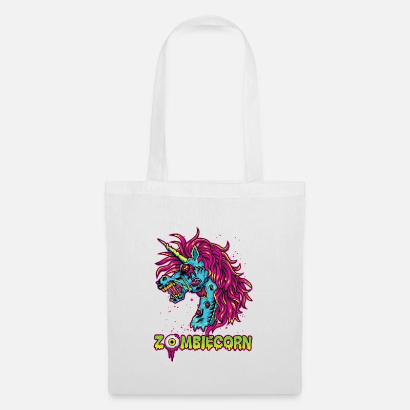 Zombiecorn Zombie Einhorn Unicorn Pferd Geschenk - Stoffbeutel - Weiß