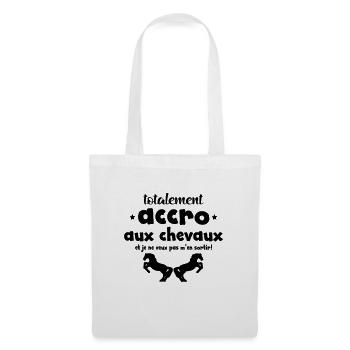 totalement accro aux chevaux chevaux - Sac en tissu - blanc - Devant