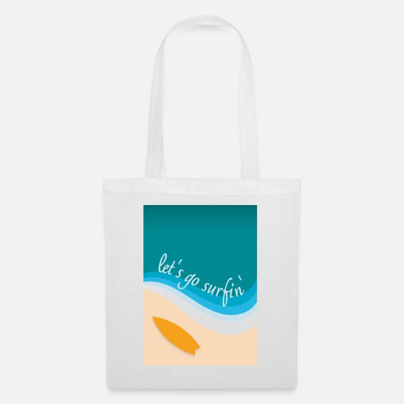 Let's go surfin' surfing (angular design) - Tote Bag - white