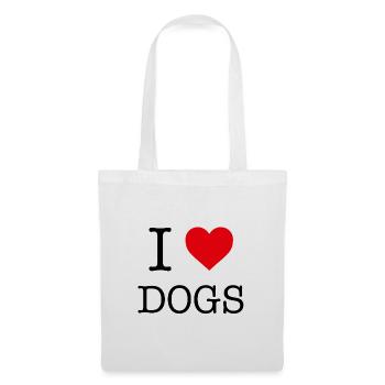 J’aime les chiens - I Heart Dogs - Sac en tissu - blanc - Devant