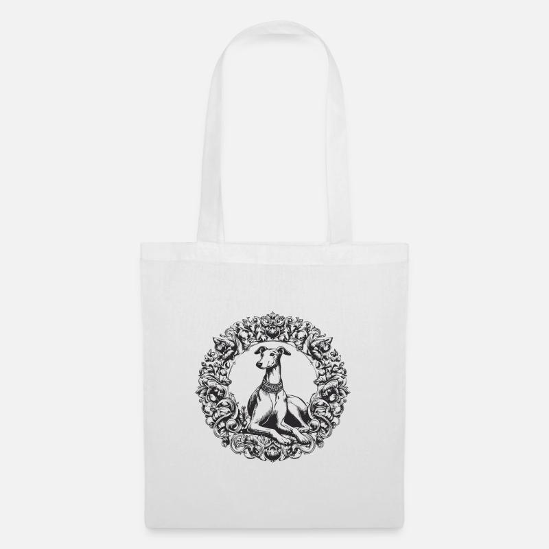 Ornamented greyhound silhouette - Tote Bag - white