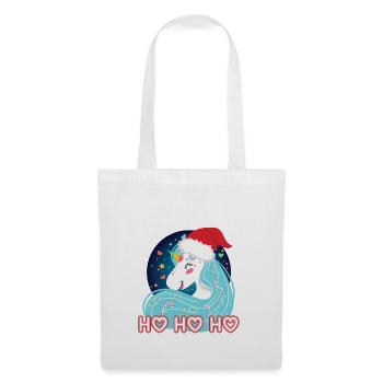 Ho ho ho Weihnachten Einhorn - Stoffbeutel - Weiß - Vorne