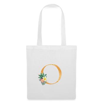Monogramme personnalisable O Botanique tropicale - Sac en tissu - blanc - Devant