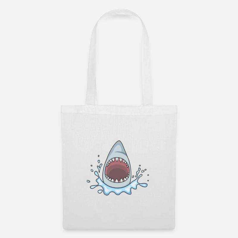 SHARK FISH TEETH - Tote Bag - white
