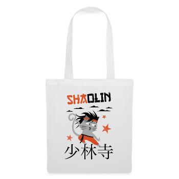 Lustige Katze, Shaolin Lustige Katze Meister Kung Fu - Stoffbeutel - Weiß - Vorne