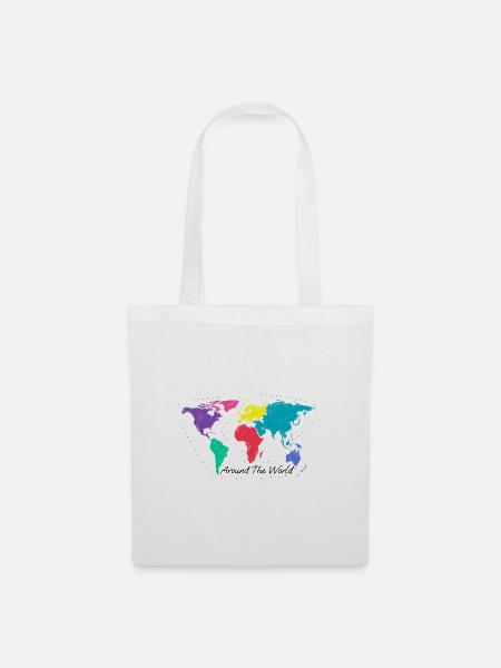 Around the World - Stoffbeutel - Weiß